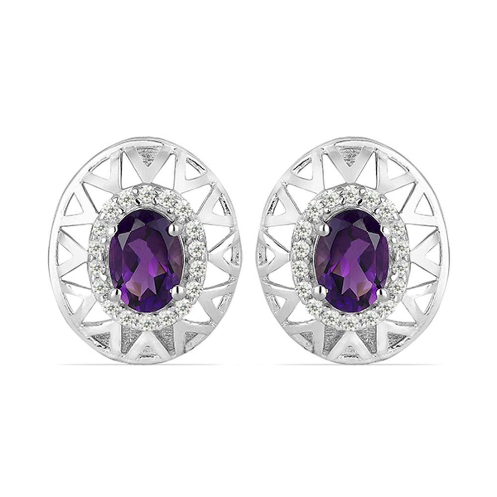1.97ct Simplistic Amethyst 925 S.Silver Earrings (1 of 2)