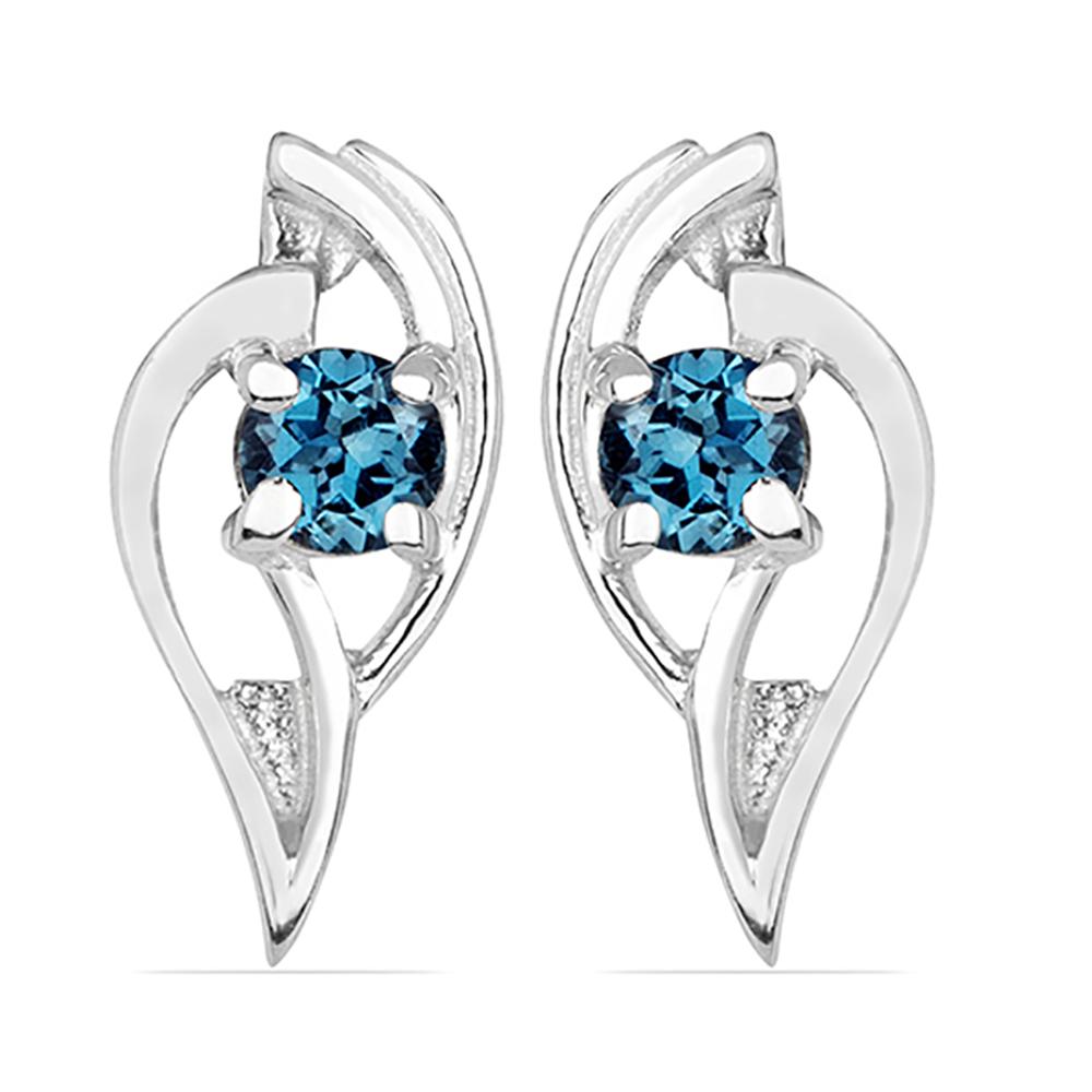 0.67ct London Blue Topaz 925 S.Silver Earrings (1 of 2)