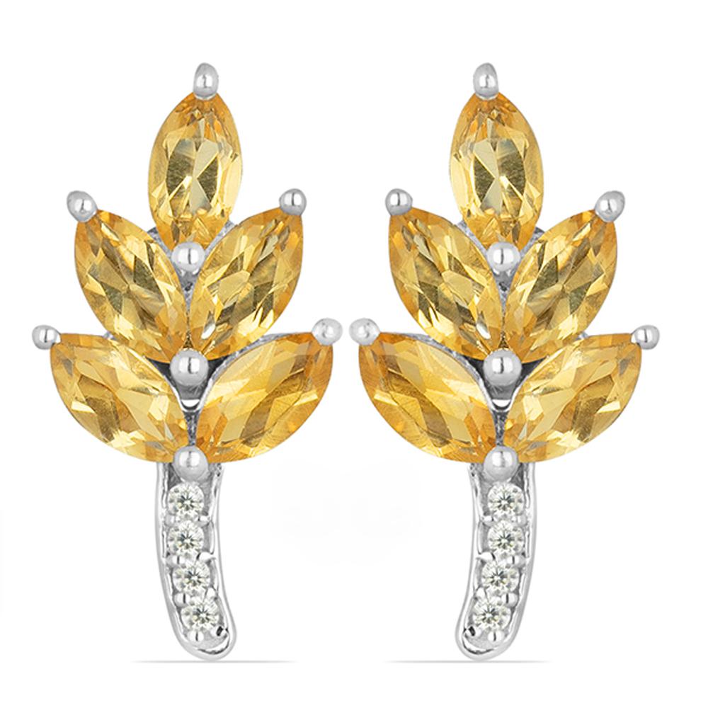 2.62ct Eden Leaf Citrine 925 S.Silver Earrings (1 of 2)