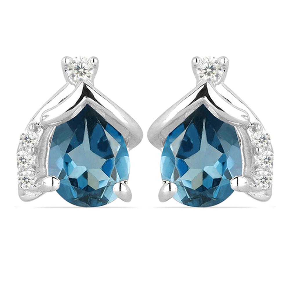 1.52ct London Blue Topaz 925 Silver Earrings (1 of 2)