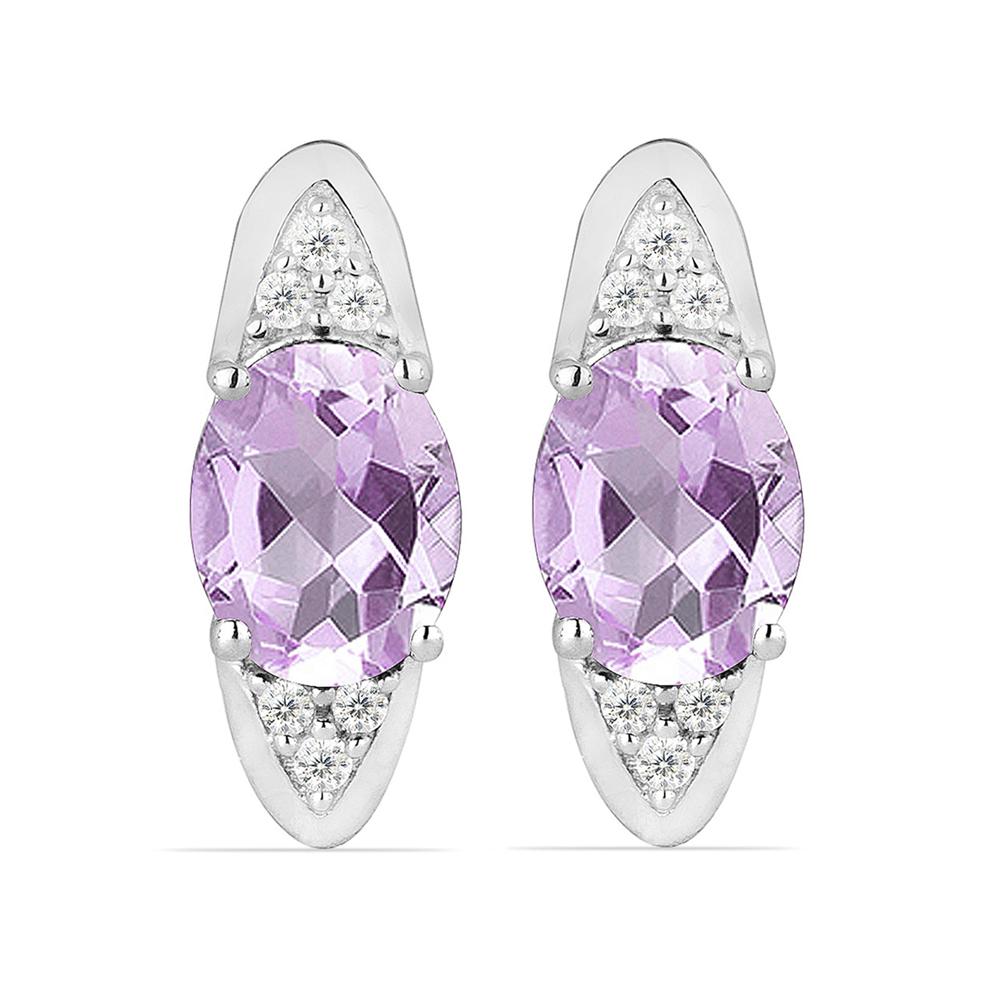 3.52ct Brazilian Amethyst 925 Silver Earrings (1 of 2)