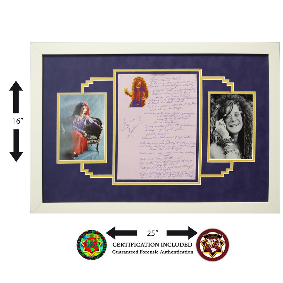 Janis Joplin Signed Lyrics, "Piece of My Heart": Janis Joplin Signed Lyrics, "Piece of My Heart" Janis Joplin (January 19, 1943 â€“ October 4, 1970). Janis Joplin was born on January 19, 1943, in Port Arthur, Texas, Janis Joplin developed a lov