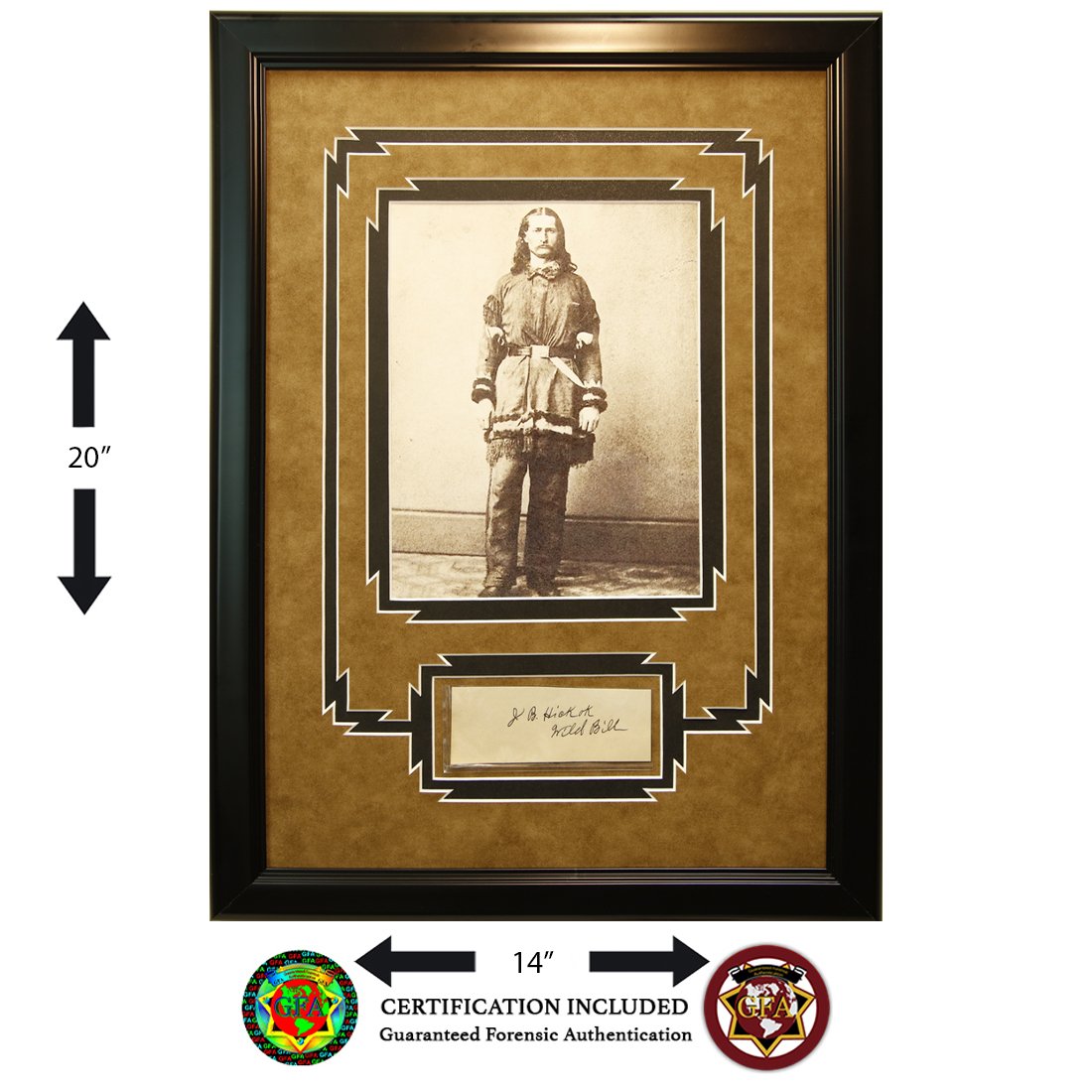 J.B. HICKOK "WILD BILL": J.B. Hickok (May 27,1837-August 2, 1876)A fined bold cut signed 2.25 X 5paper.A Boldly signed paper in black ink. A veteran Army scout who served with Generals Custer and Sherman, Hickok is best remem