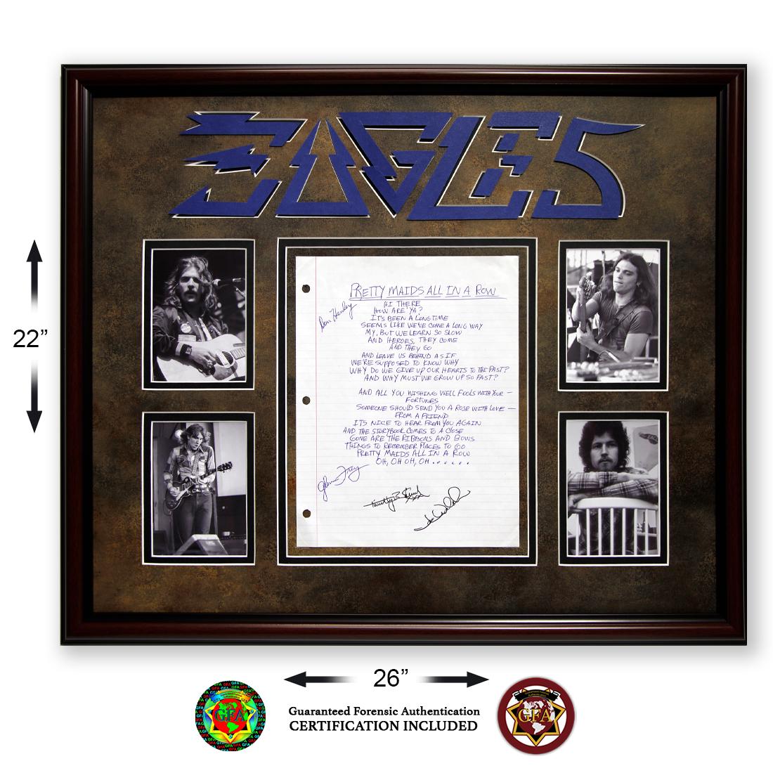 EAGLES SIGNED LYRICS "PRETTY MAIDS ALL IN A ROW": THE EAGLES SIGNED HANDWRITTEN LYRICS â€œPRETTY MAIDS ALL IN A ROW” The Eagles(1971-1980, 1994-2016, 2017 to Present) The Eagles signed Lyric Sheet, â€œPretty Maids All In A Row,” h