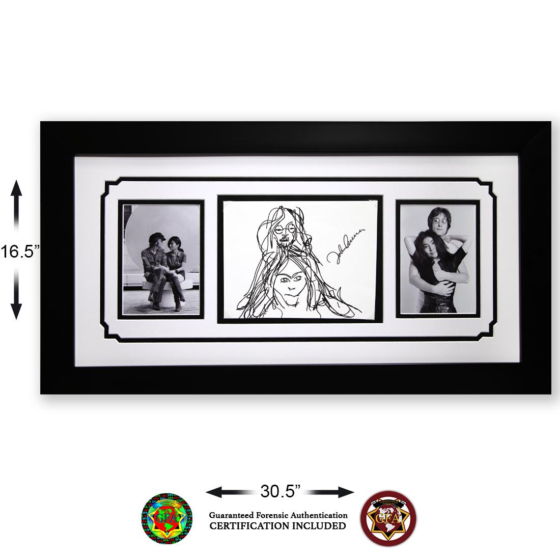 JOHN LENNON & YOKO ONO SIGNED "JOHN & YOKO"SKETCH: JOHN LENNONAND YOKO ONO SIGNED â€œJOHN LENNON AND YOKOONO SKETCH" John Lennon (October 9, 1940 â€“ December 8, 1980). Yoko Ono (February 18, 1933) John Lennon and Yoko Ono signed John and Yok