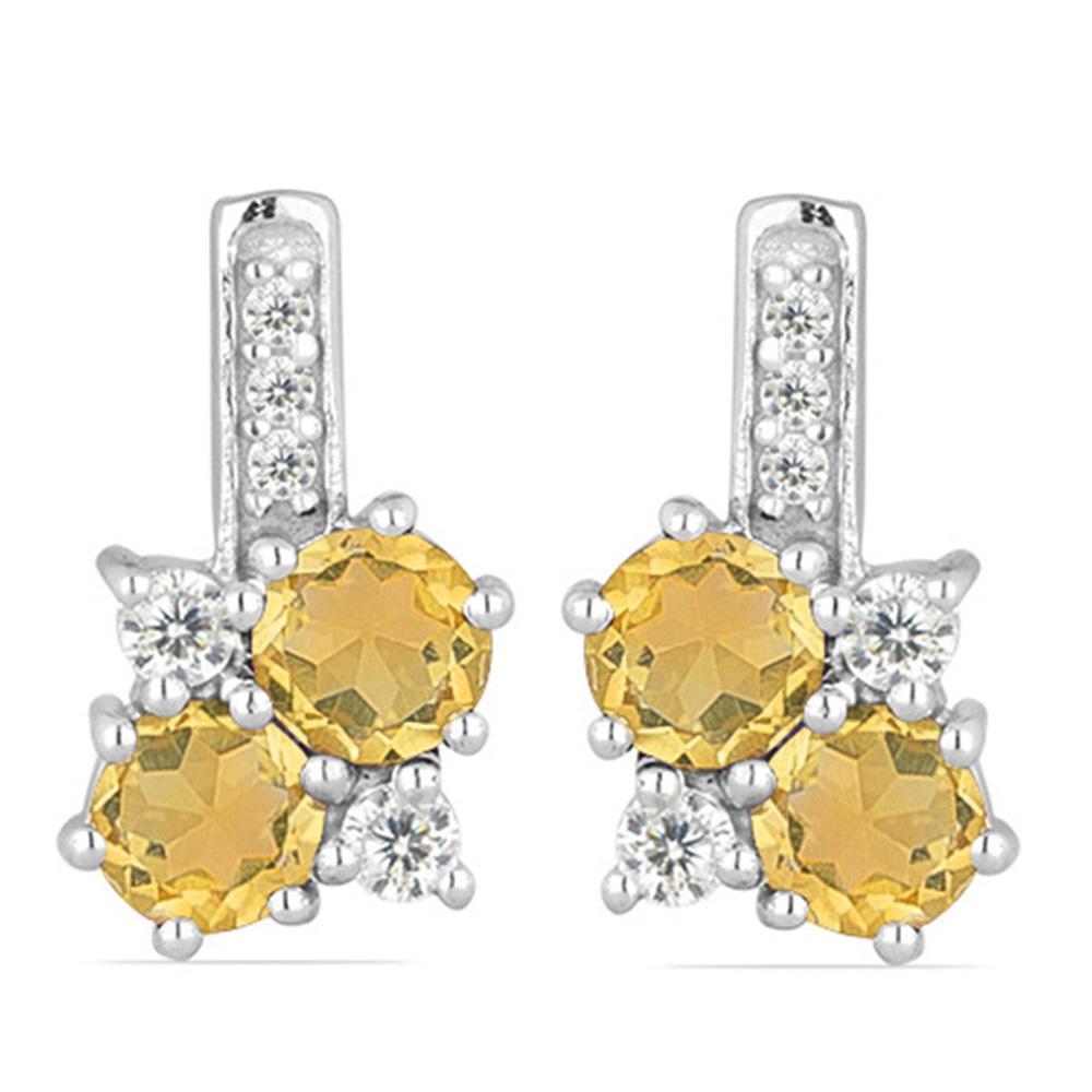 2.52ct Double Citrine 925 S.Silver Earrings (1 of 2)