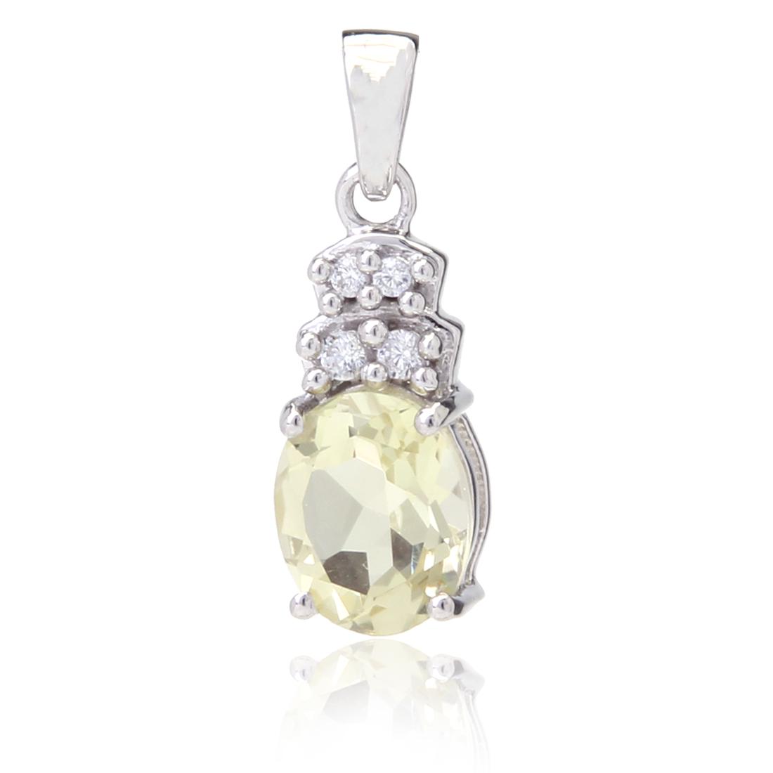 Sterling Silver Lemon Topaz White Zircon  Pendant (1 of 2)
