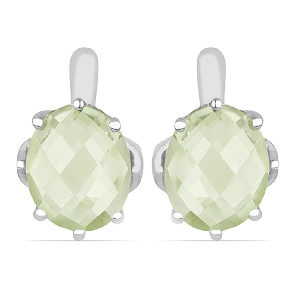 8.075ct Big Green Amethyst 925 S.Silver Earrings (1 of 2)