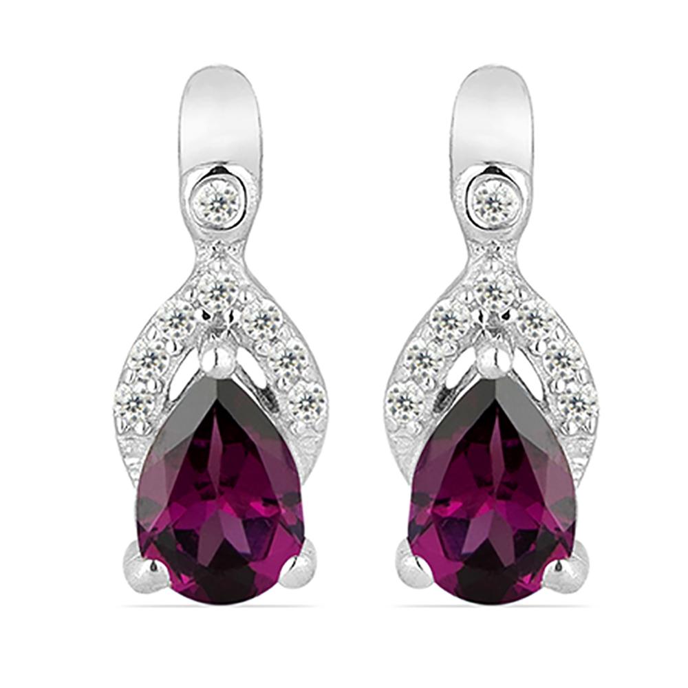 1.71ct Pear Rhodolite 925 S.Silver Earrings (1 of 2)