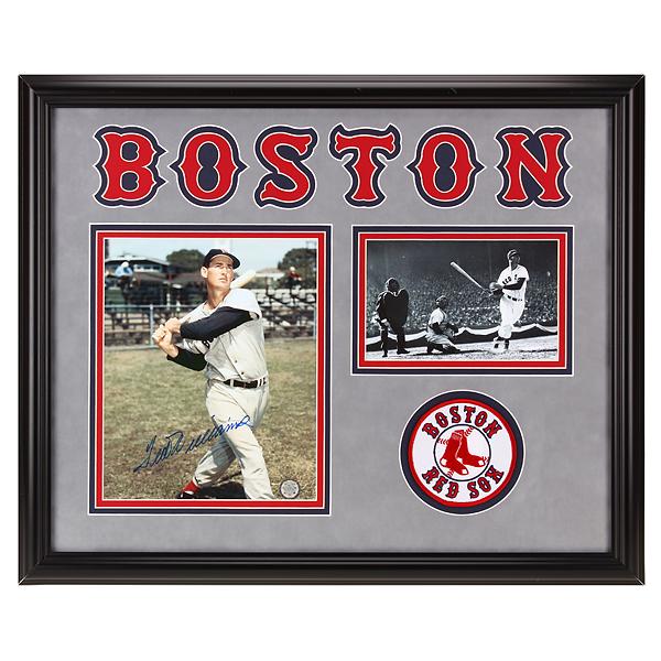 Ted Williams Boston Red Sox 20x16 Signed 8x10v GFA: Ted "The Splendid Splinter" Williams baffled pitchers with his unprecedented ability to place a batted ball seemingly anywhere he wanted. Ted Williams inspired a generation's worth of fans while setti