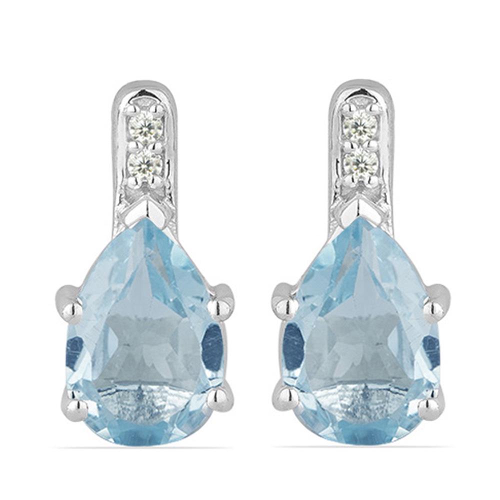 2.33ct Swiss Blue Topaz 925 S.Silver Earrings (1 of 2)