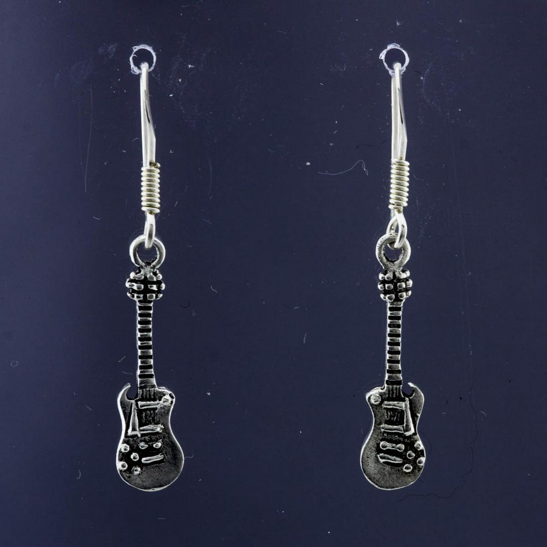 Sterling Rock and Roll Guitar Dangle earrings (1 of 1)