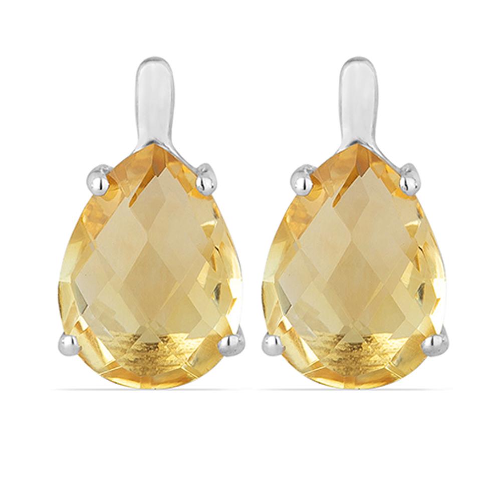 6.4ct Citrine Sterling Silver Pear Studs (1 of 2)