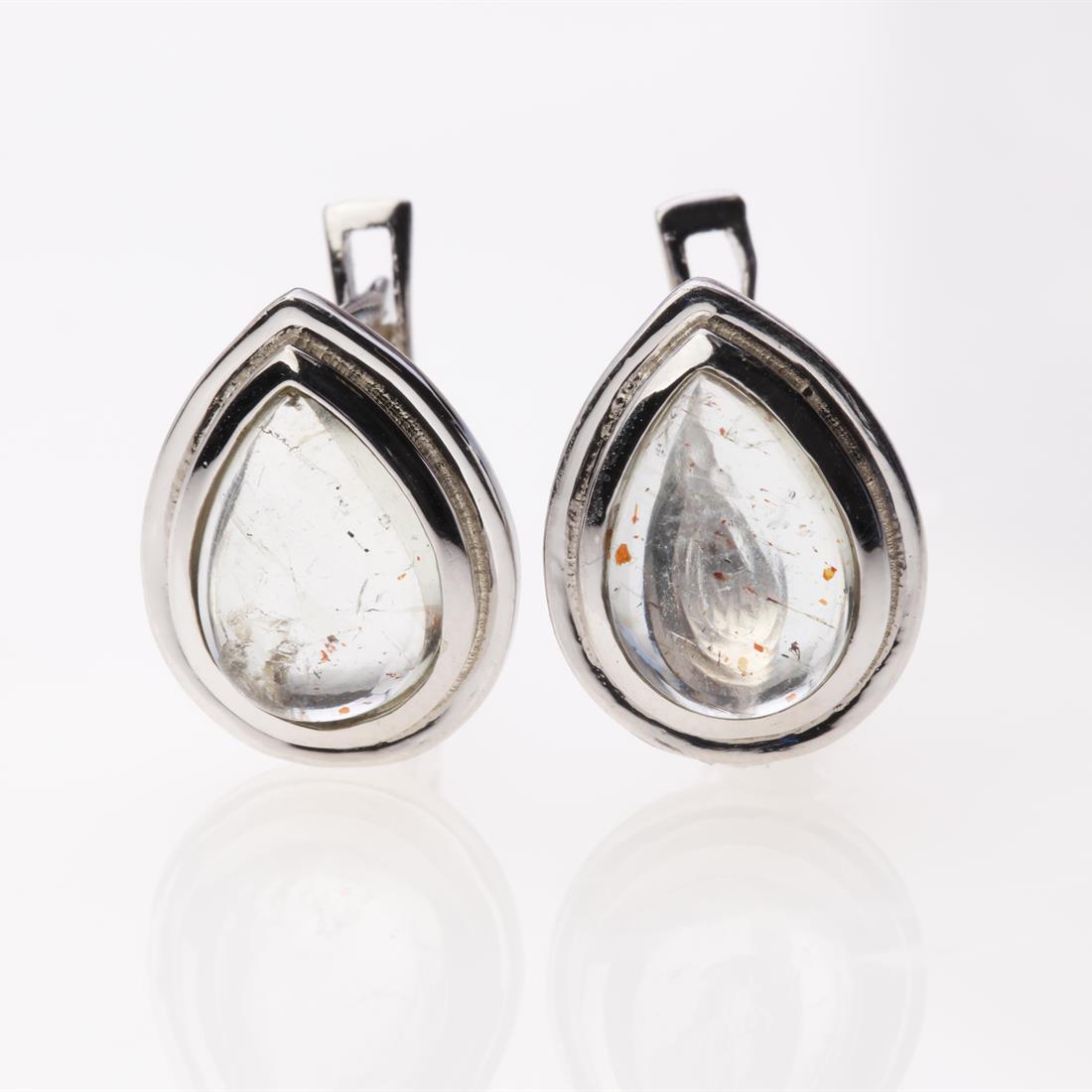 Pear Shape Green Sunstone Sterling Slv Earrings (1 of 2)