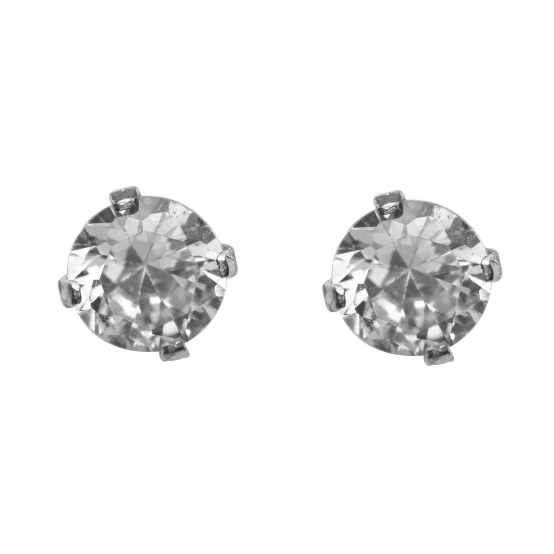 Sterling Round 10MM Cubic Zirconia Stud Earrings (1 of 1)