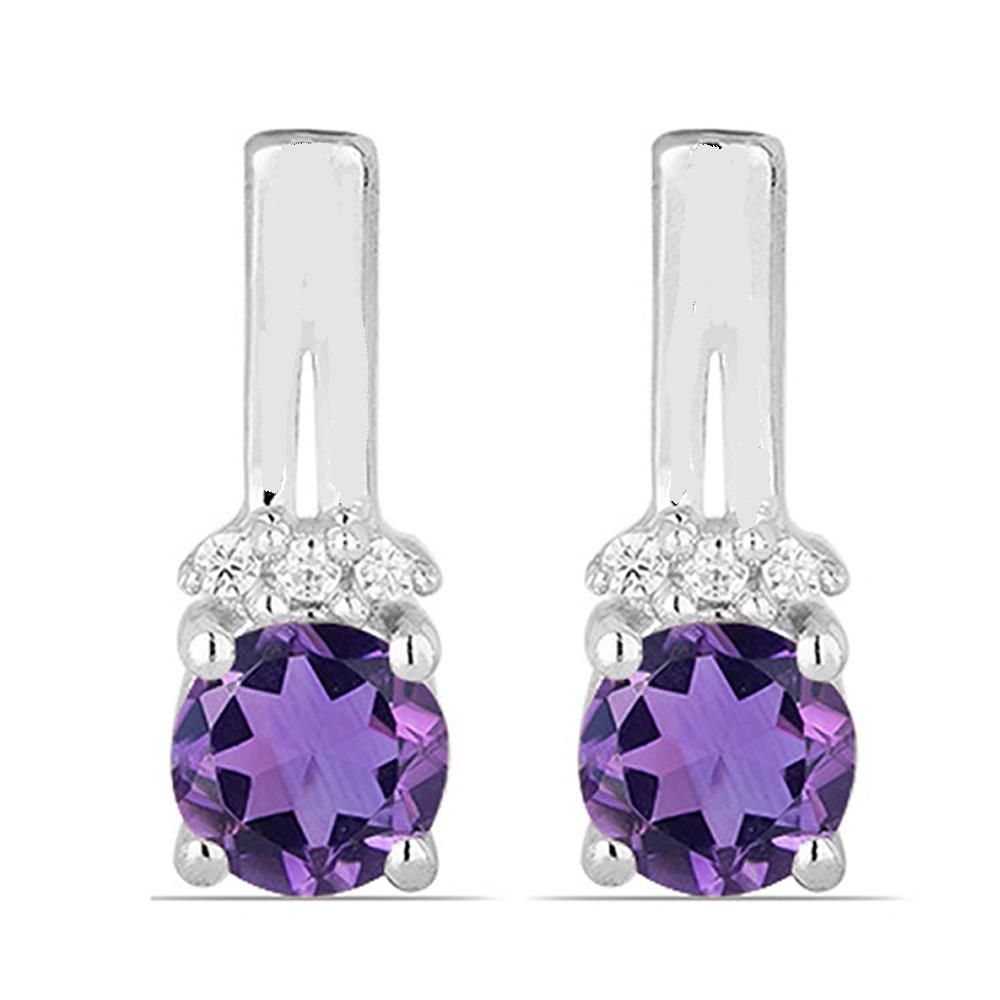 1.1ct Classic African Amethyst Earrings in Silver (1 of 2)