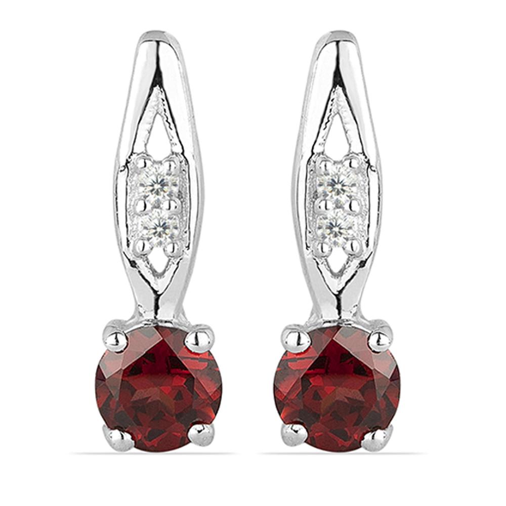1.31ct Garnet 925 Sterling Silver Earrings (1 of 2)