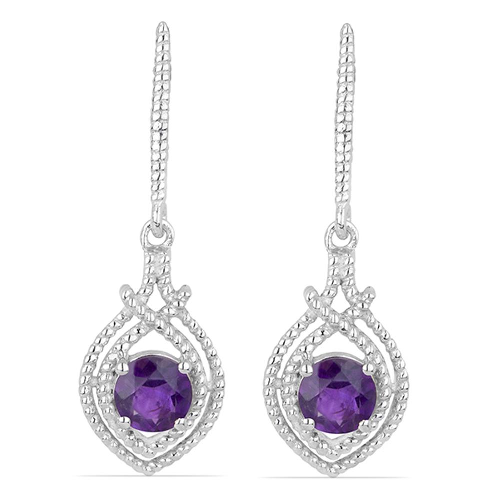 1.63ct VintageAmethyst 925 S.Silver Earrings (1 of 2)