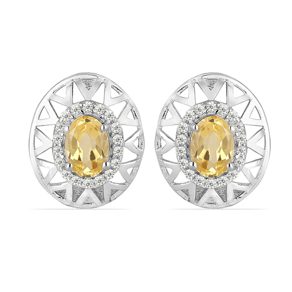 1.97ct Simplistic Citrine 925 S.Silver Earrings (1 of 2)
