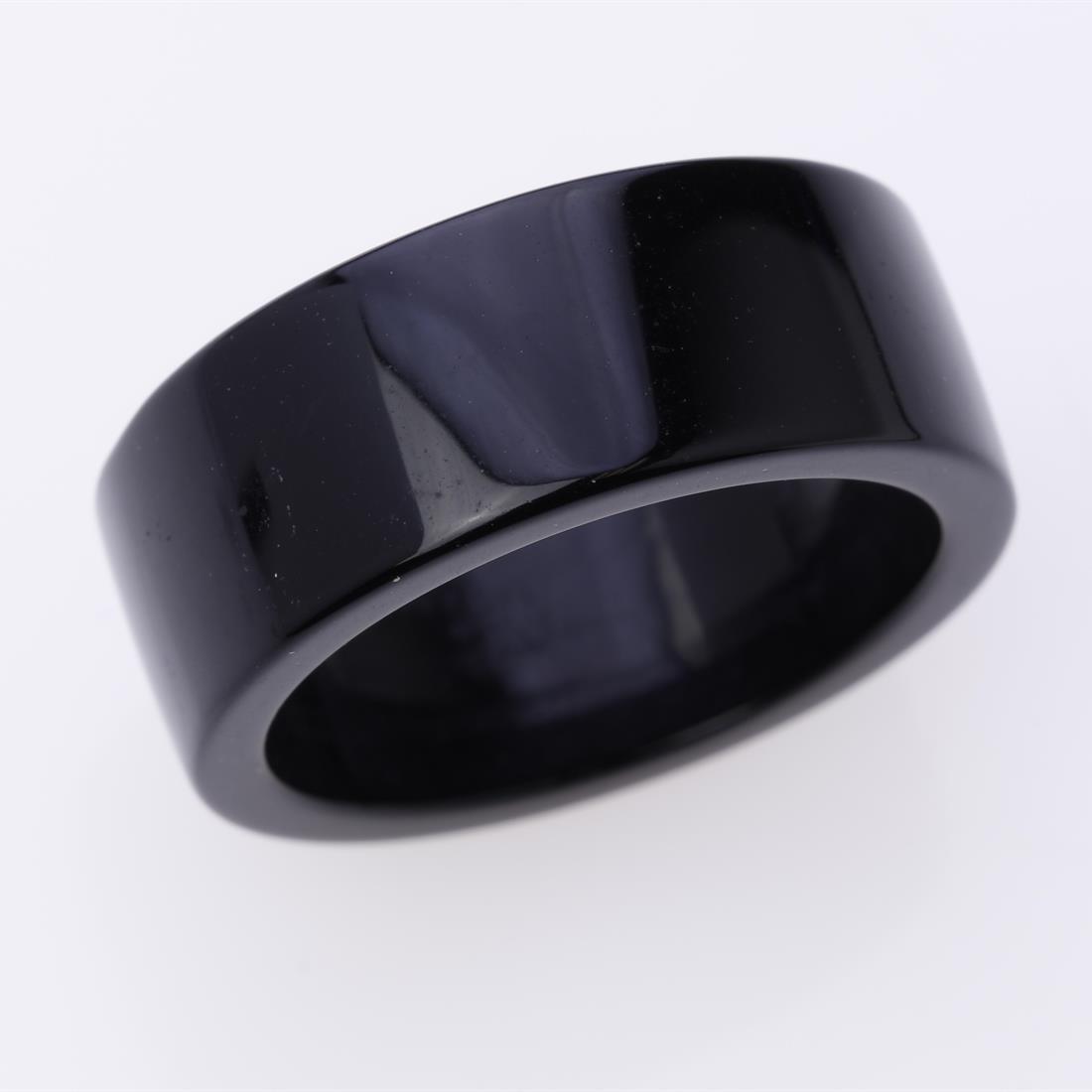 Black Agate Band Ring Sz 7 (1 of 3)