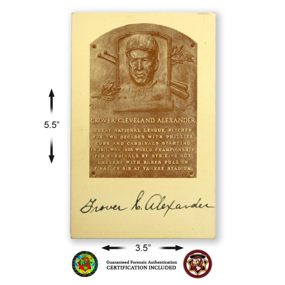 Grover Cleveland Alexander Signed HOF Sepia Card (1 of 3)