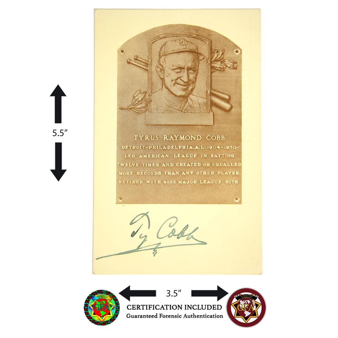 TY COBB SIGNED HOF PLAQUE 1936 (1 of 5)