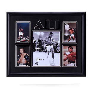 Muhammad Ali Heavyweight Champ 20x16 Signed GFA: Muhammad Ali Heavyweight Champion Custom Frame Showcase 20x16 Autograph 8x10v GFA