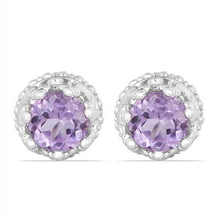 2.00ct Brazilian Amethyst Sterling Silver Studs: Round Shape Brazilian Amethyst.Total Carat Weight is 2.00 Ct. Total Gram Weight is 3.18gms.