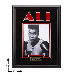 Muhammad Ali Heavyweight Champ 12x16autograph GFA: He's still the most recognizable man on earth. The self-proclaimed "Greatest of All Time," Ali had a pretty good idea of what he was talking about. He became the first man to win the heavyweight