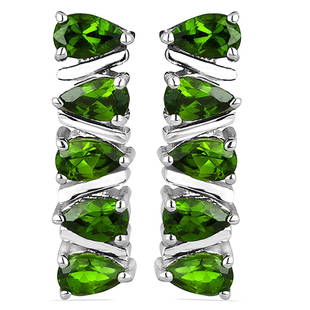 2.25ct Chrome Diopside 925 S.Silver Earrings: 3x5MM Pear Shape Green Chrome Diopside.Total Carat Weight is 2.25 Ct. Total Gram Weight is 3.65gms.