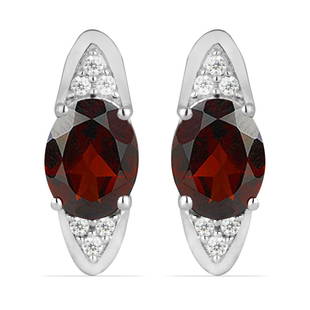 4.72ct Garnet 925 Silver Earrings: 7x9MM Oval Shape Pinhish Red Garnet.Total Carat Weight is 4.72 Ct. Total Gram Weight is 3.41gms.