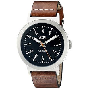 Vestal Unisex The Retrofocus Quartz Brown Watch: Inspired by vintage camera & lens designs, The Retrofocus by Vestal is most certainly one of a kind. The Retrofocus first reveals its design inspiration through a very unique way of using camera ISO