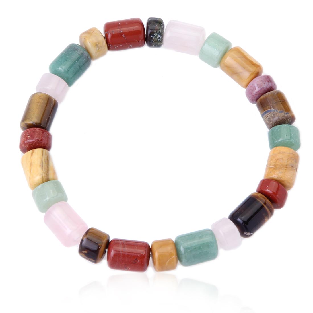 6.75 inch Genuine Multi Stone Stretch Bracelet (1 of 1)