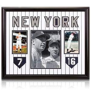 Mickey Mantle & Whitey Ford Custom Frame Signed GFA