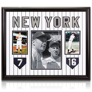 Mickey Mantle & Whitey Ford Custom Frame Signed GFA: Mickey "The Mick " Mantle from 1951 to 1968 patrolled center field with an unprecedented grace that left all privileged enough to see him play with memories to last a lifetime. Mickey Mantle was a