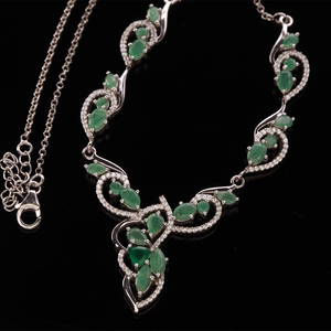 Emerald Green Agate Sterling Silver Necklace