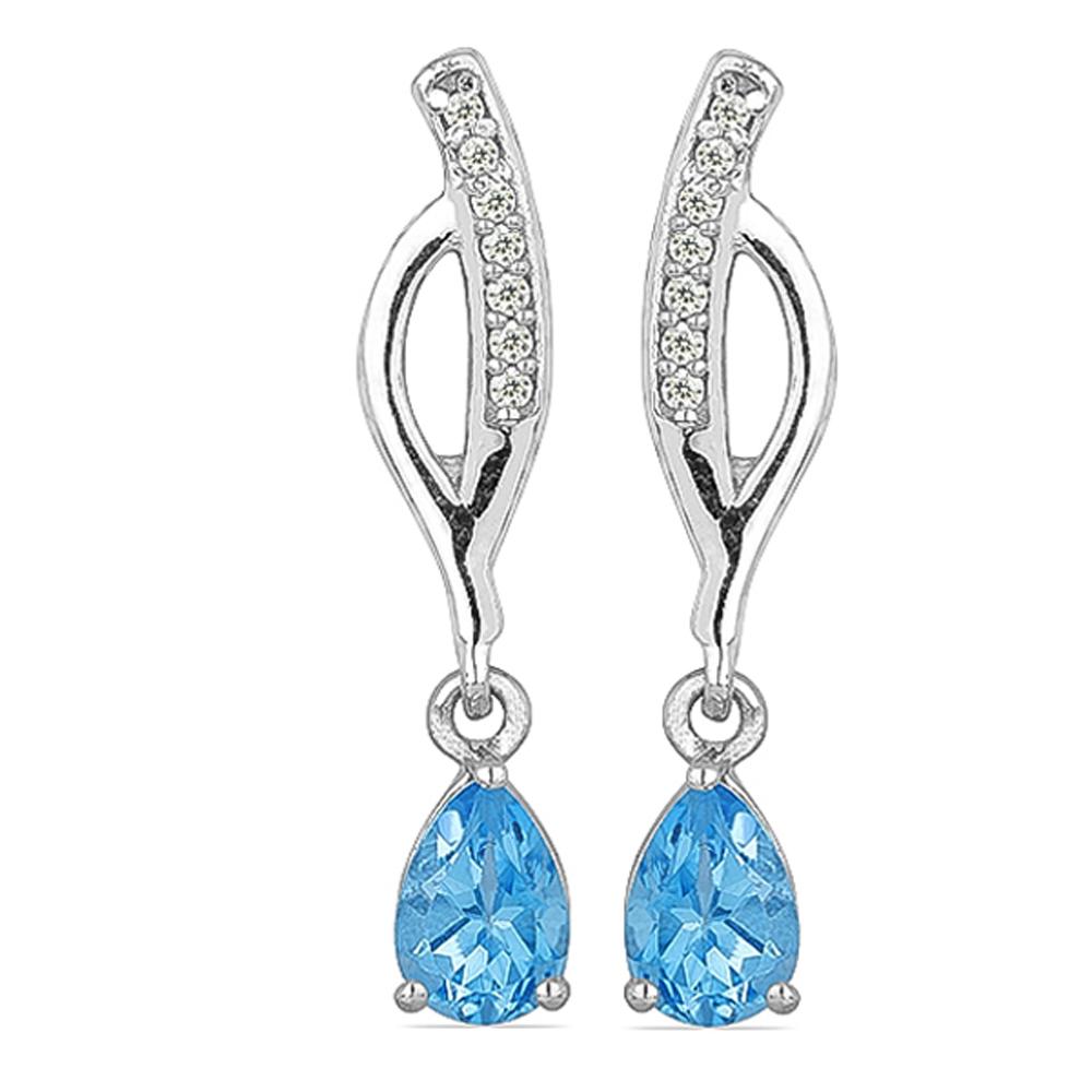 1.86ct Swiss Blue Topaz 925 S.Silver Earrings (1 of 2)