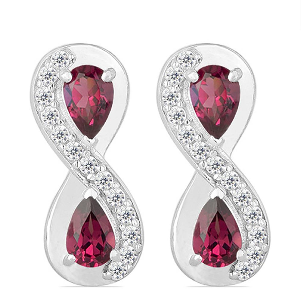2.85ct Rhodolite 925 S.Silver Infinity Earrings (1 of 2)