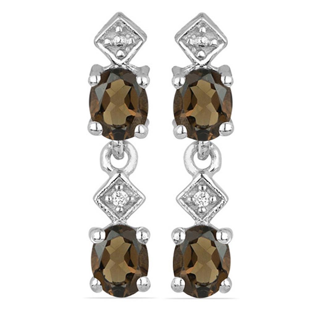 1.33ct Smoky S.Silver Two Stone Dangle Earrings (1 of 2)