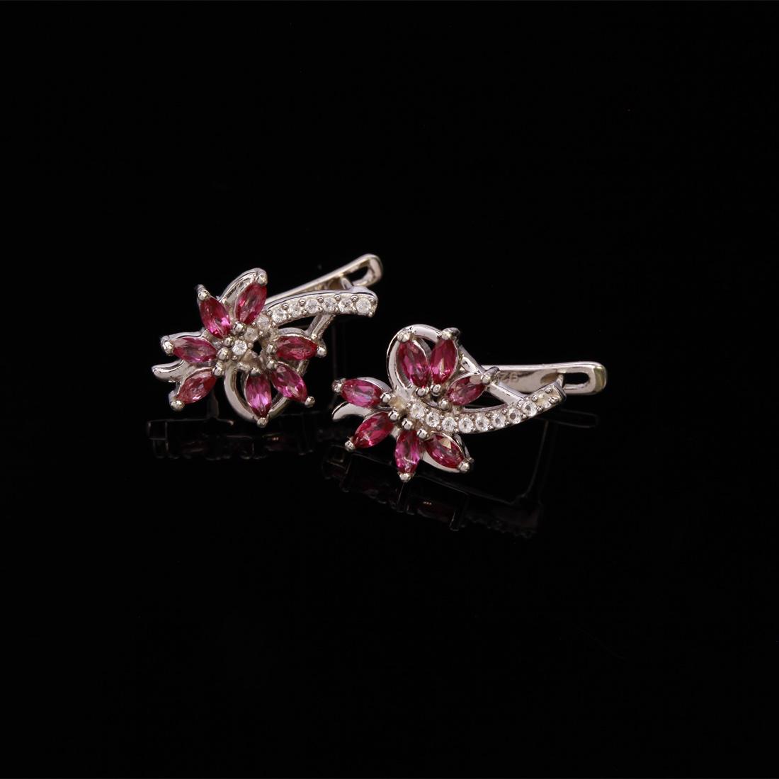 Pink Topaz Sterling Silver Latchback Earrings (1 of 1)
