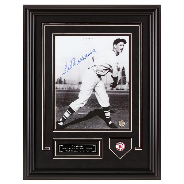Ted Williams Boston Red Sox 12x16 Framed 8x10v GFA: The Splendid Splinter baffled pitchers with his unprecedented ability to place a batted ball seemingly anywhere he wanted. Ted Williams inspired a generation's worth of fans while setting the foundati
