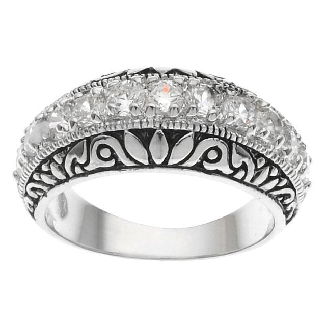 Simulated Diamond Etched Band Ring SZ 6 (1 of 1)