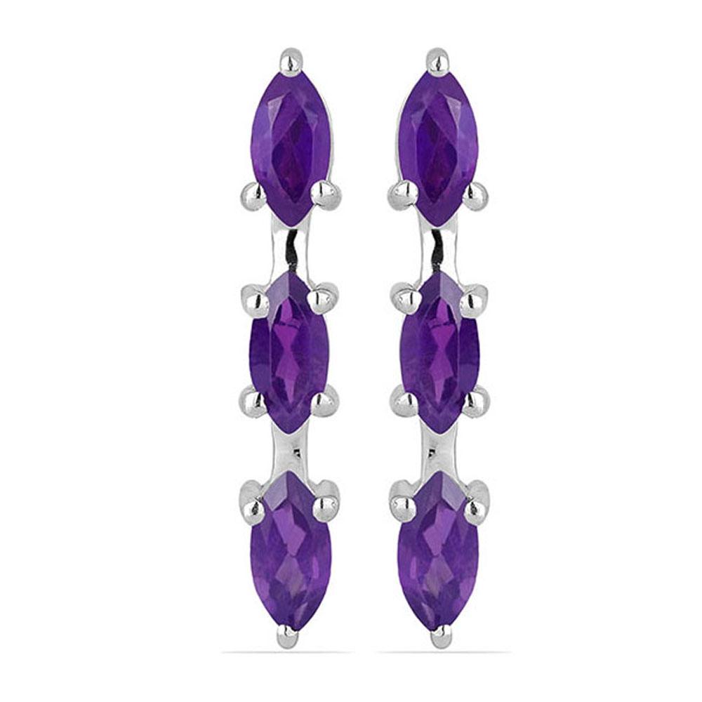 1.6ct African Amethyst 925 S.Silver Earrings (1 of 2)