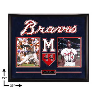 Hank Aaron Atlanta Braves Framed 20x16 Signed GFA: Hank Aaron's most notable achievement was breaking the career home run record set by Babe Ruth. During his career, Aaron performed at a consistently high level for an extended period of time. He hit