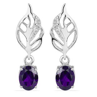 3.12ct Amethyst 925 S.Silver Earrings: 7x9MM Oval Shape Purple Africam Amethyst.Total Carat Weight is 3.12 Ct. Total Gram Weight is 3.86gms.