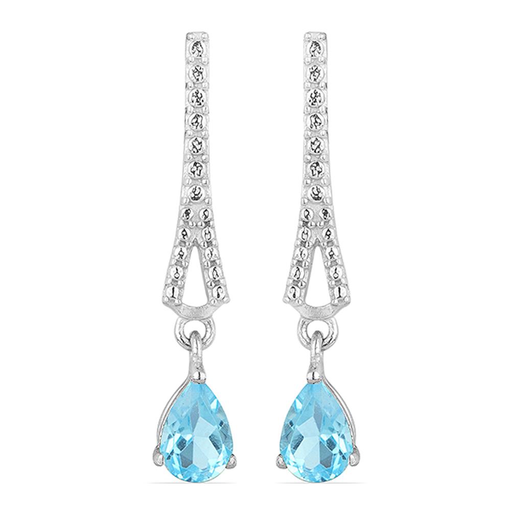 1.7ct Swiss Blue Topaz Earrings in 925 S.Silver (1 of 2)