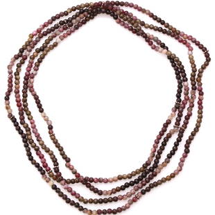 NECK SS MULTI TOURMALINE BEAD RH 80 INCH: Neck Ss Multi Tourmaline Bead Rh 80 Inch