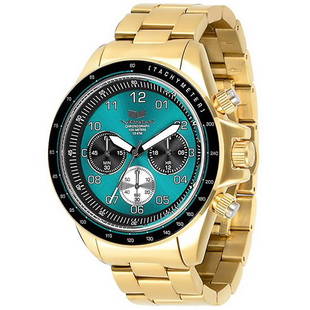 Vestal Men's ZR2 Watch - Gold/Teal/Brushed: Inspired by its sibling, the ZR-2 is everything the ZR-3 has to offer while captured in a smaller 43mm case. The ZR-2 is a mid-sized premium round chronograph. Its stainless steel case construction