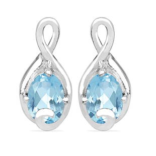 1.8ct Sky Blue Topaz 925 S.Silver Earrings: 5x7MM Oval Shape Sky Blue Topaz.Total Carat Weight is 1.80 Ct. Total Gram Weight is 2.76gms.