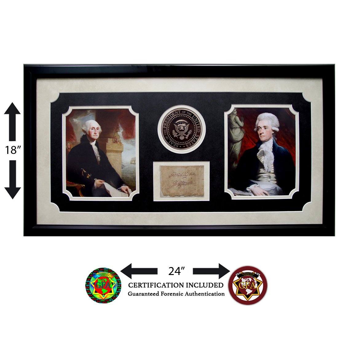 George Washington & Thomas Jefferson Signed Cut: George Washington (February 22, 1732 â€“ December 14, 1799) Thomas Jefferson (April 13, 1743 â€“ July 4, 1826). Clipped signatures of our first and third Presidents. Signed boldly in black i